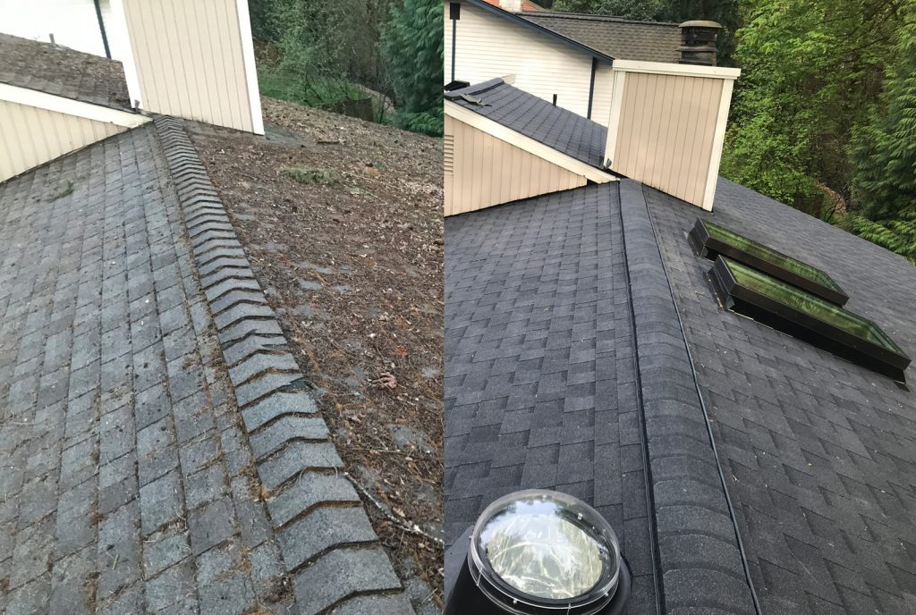 Before and after a roof replacement