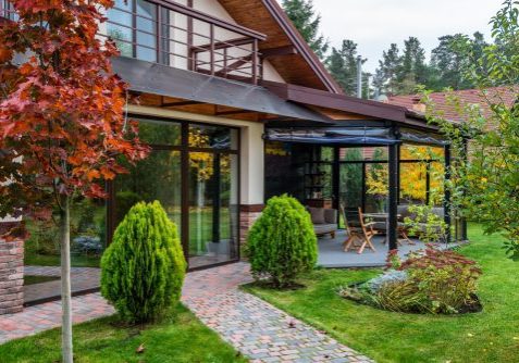 Home exterior in the fall